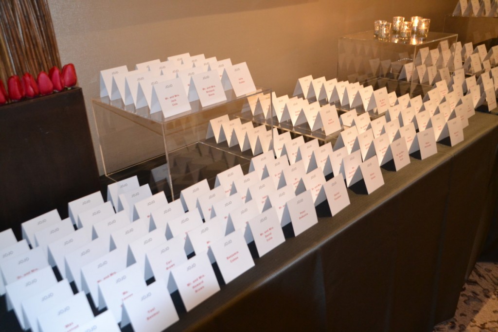 Simple Place Cards / Seating Cards for Bar Mitzvah.  RSG Events.  Toronto