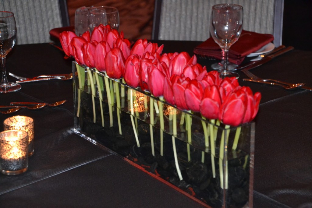 Tulip Table Arrangement.  Tulip Centrepiece.  Bar Mitzvah.  RSG Events.  Toronto