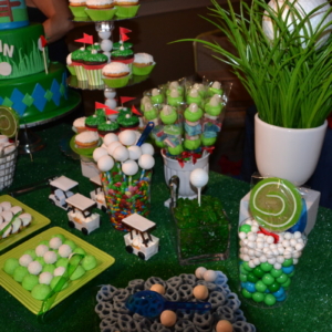 Golf-themed bar mitzvah sweet table.  An RSG Events production.  Toronto.