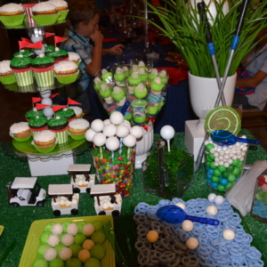 Golf-themed bar mitzvah sweet table.  An RSG Events production.  Toronto.